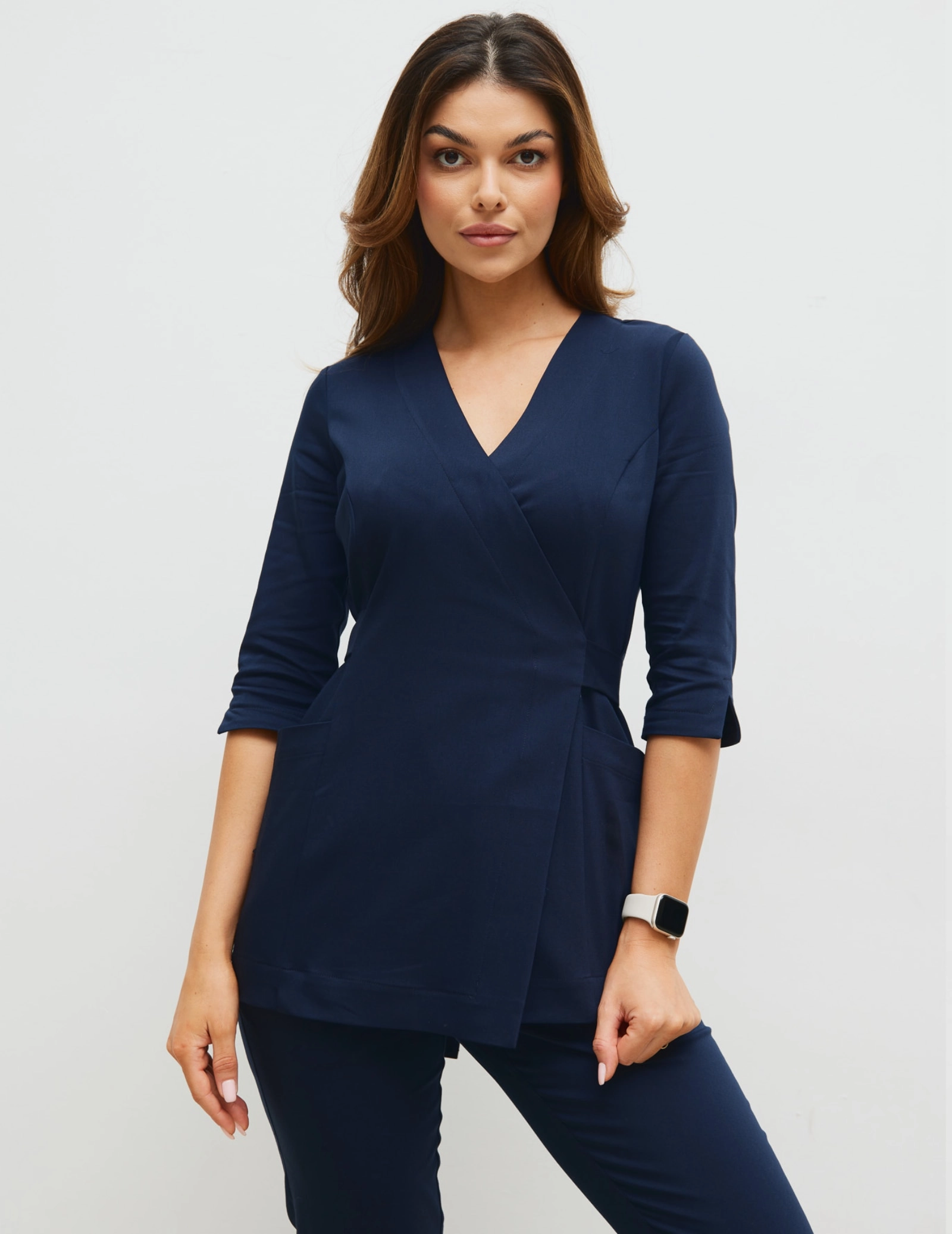 Bluza medyczna wiązana Rosalie - NAVY