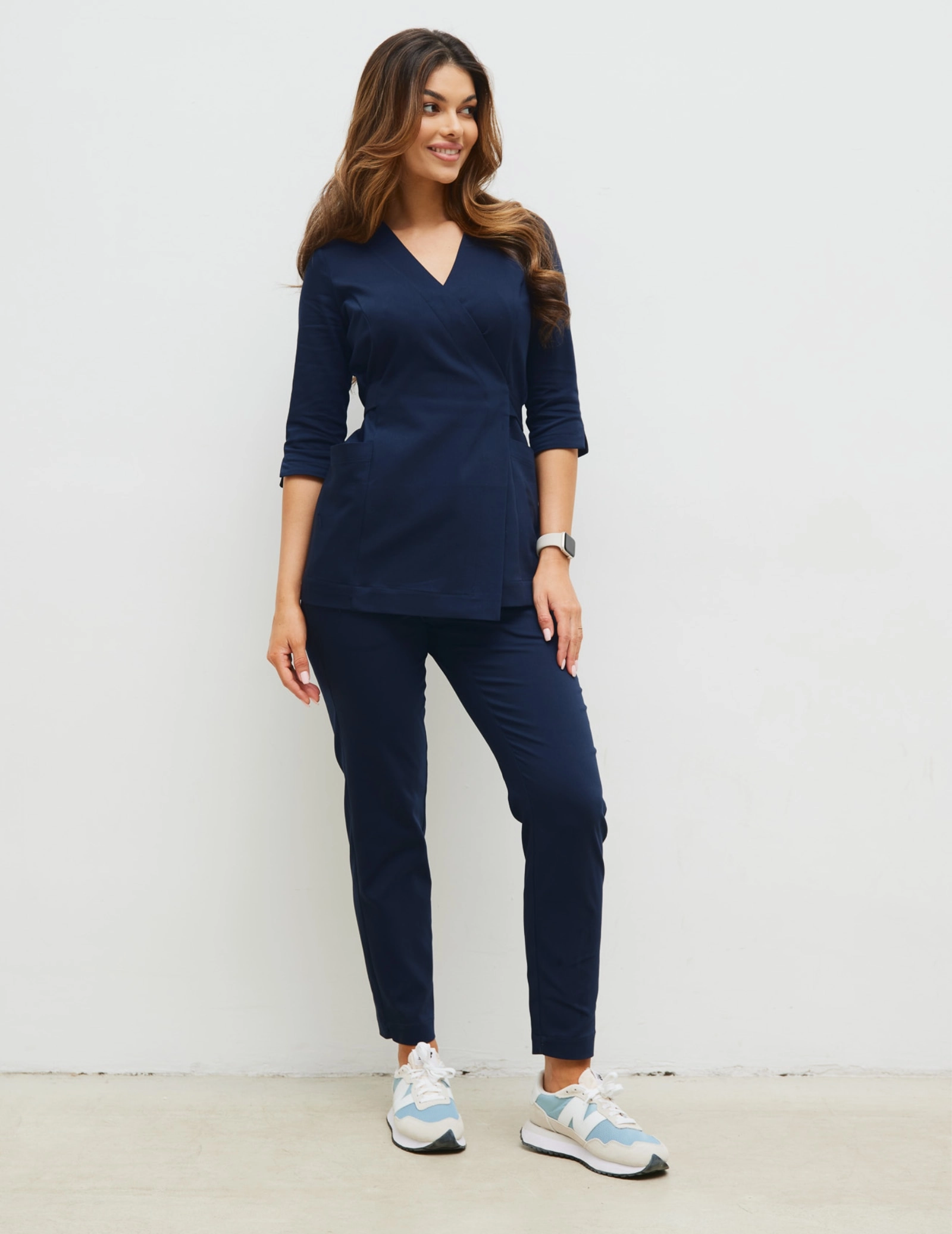 Bluza medyczna wiązana Rosalie - NAVY