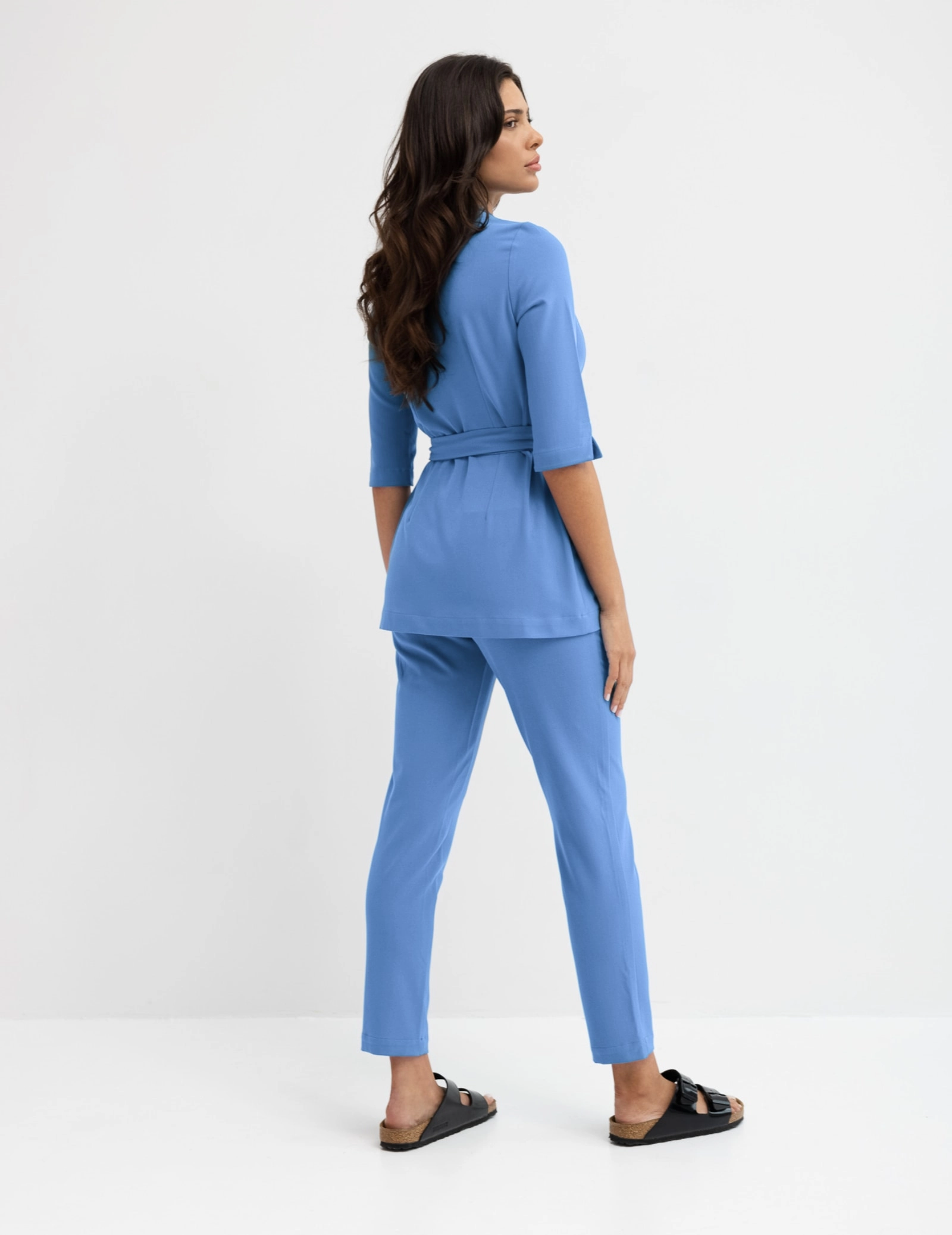 Bluza medyczna wiązana Rosalie - MARINA BLUE