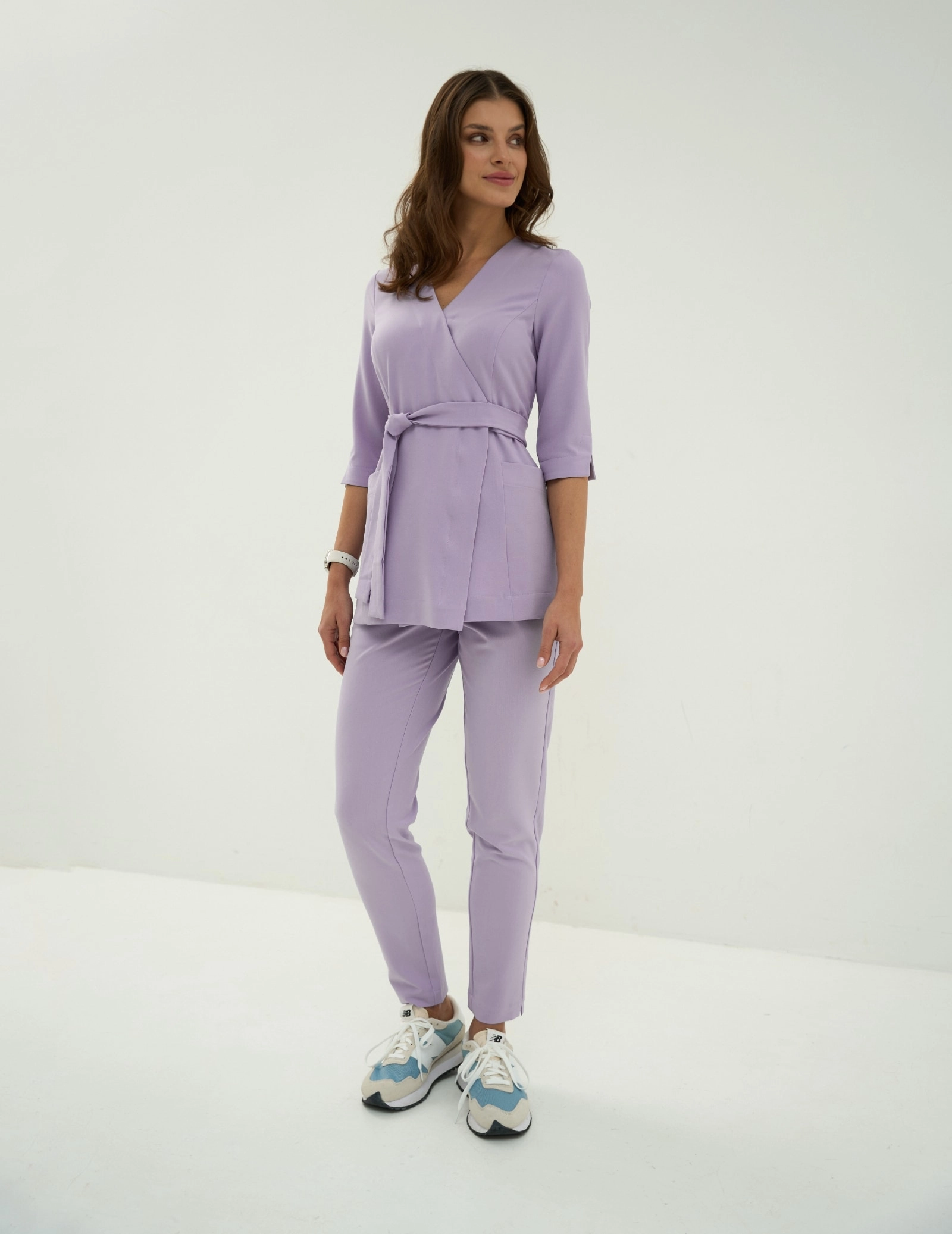 Spodnie damskie Basic - PURPLE HEATHER